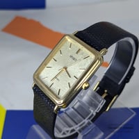 Image 4 of 1993 Seiko Spirit Quartz 'Tank' Gold Snowflake Dial Dress Watch (5E21-5B50)