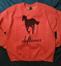 Deftones horse logo red crew neck sweatshirt band tee