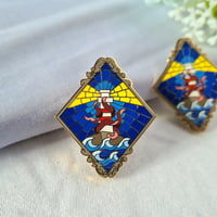 Image 2 of The Lighthouse & The Kraken Enamel Pin | Our Flag Means Death