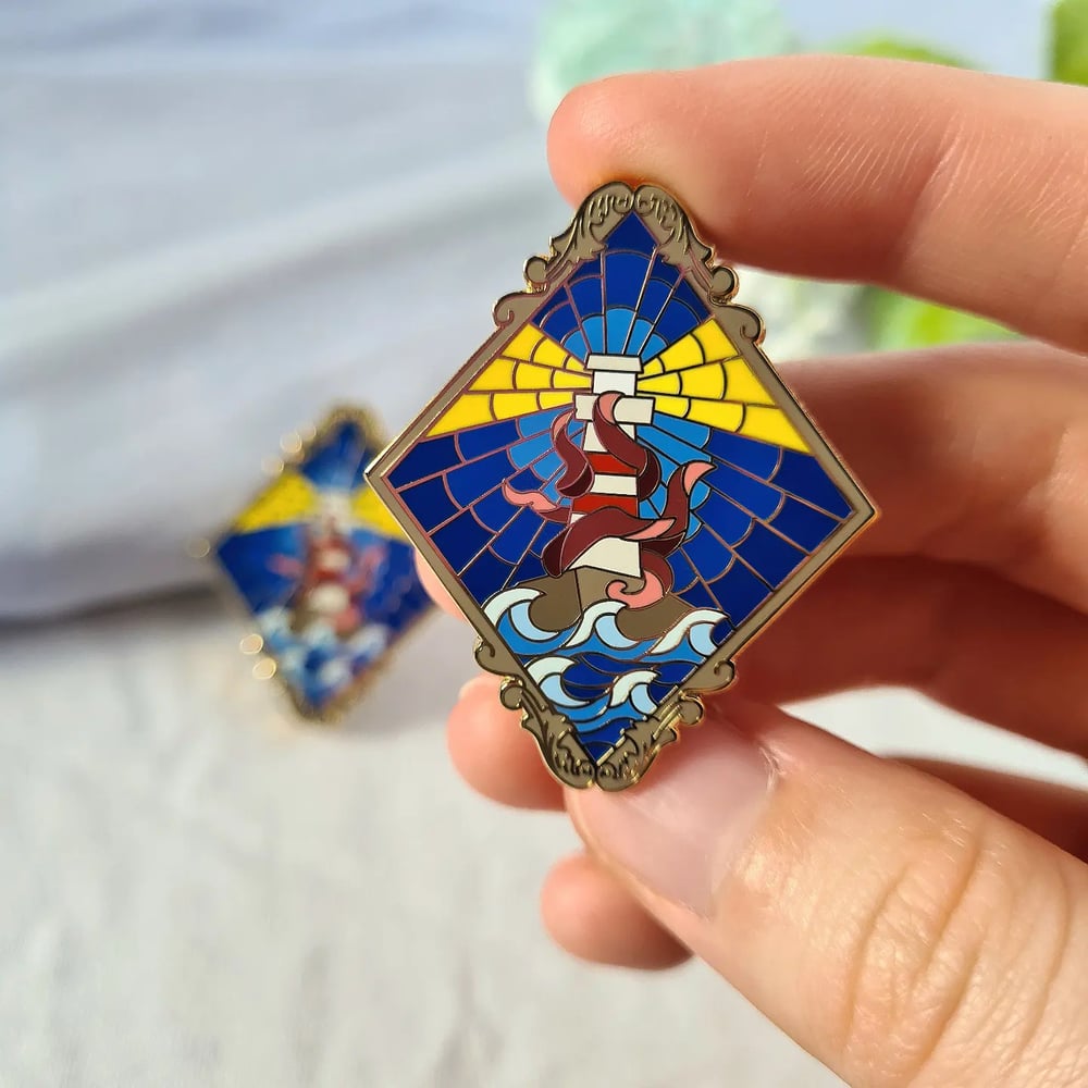 Image of The Lighthouse & The Kraken Enamel Pin | Our Flag Means Death