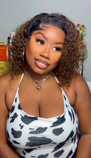 Image of Brown Ombré 7x5 Curly Bob Wig in 12”