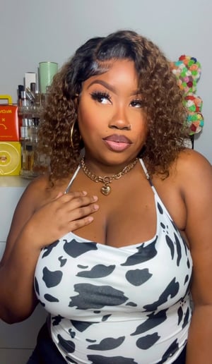 Image of Brown Ombré 7x5 Curly Bob Wig in 12”