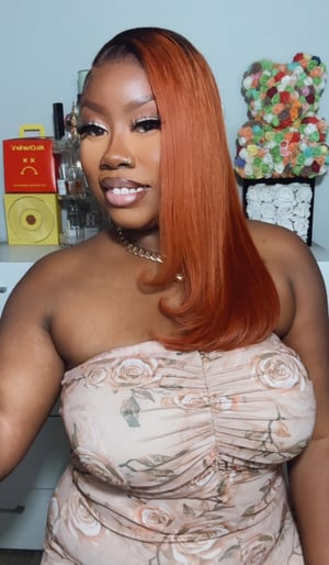 Image of Copper 13x4 Lace Front Bob Wig in 16”