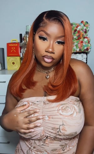 Image of Copper 13x4 Lace Front Bob Wig in 16”