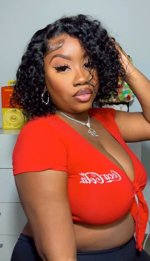 Image of 7”x5” Black Curly Closure Wig in 10”