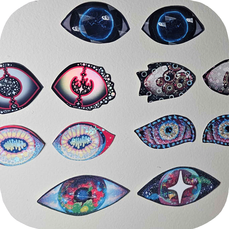 Image of Monster Eyes - 12 Mixed Holographic Stickers