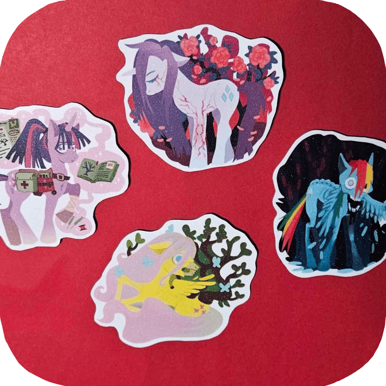 Image of MLP Infection - 4 Glitter Vinyl Stickers