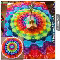 Round Tapestry - 16 point rainbow mandela 