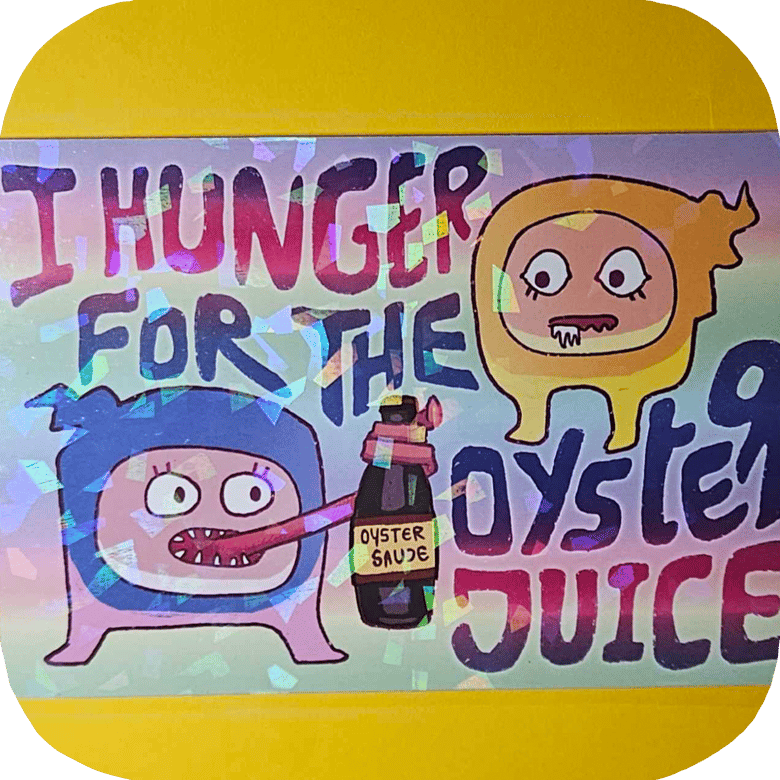 Image of Oyster Juice - A5 Broken Glass Holographic Print