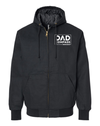 Black Insulated Canvas Workwear Logo Jacket