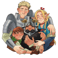Image 2 of Dungeon Meshi Group Hug Sticker