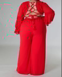 Image 3 of Plus V Neck Lace Jumpsuit