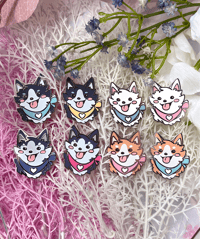 Image 4 of Doggo Fundraiser Pin (Spitz, Corgi, Husky, Border Collie) - Enamel Pin