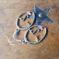 Image 10 of Silver Abstract Linear Face Earrings 