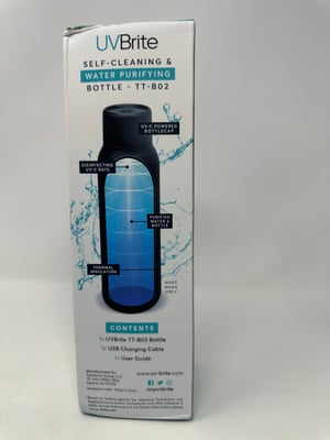 Image of UVBrite Go Bottle Self Cleaning & Water Purifying Bottle TT-B02 Black 18.6oz - Free Shipping