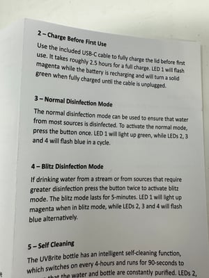 Image of UVBrite Go Bottle Self Cleaning & Water Purifying Bottle TT-B02 Black 18.6oz - Free Shipping