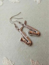 Image 7 of Silver Saxophone Charm Earrings