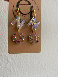 Image 2 of letter statement earrings (fck nzs, 161, 1312, 420, acab, equality)