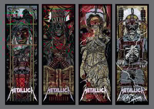 Image of METALLICA - PINBALL ART SERIES - 4 FOIL POSTER SET