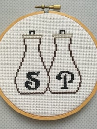 Image 2 of Retro Salt and Pepper Shakers Cross Stitch Pattern PDF