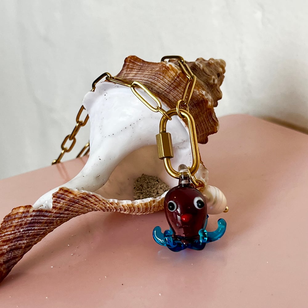 Image of Cutie Pie Octopus and Pearl Carabiner Chain