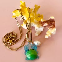 Image 3 of Crab and Pearl Carabiner Paperclip Chain - Gold or Stainless