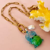 Image 5 of Crab and Pearl Carabiner Paperclip Chain - Gold or Stainless