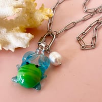 Image 8 of Crab and Pearl Carabiner Paperclip Chain - Gold or Stainless