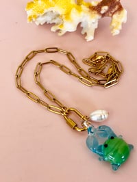 Image 9 of Crab and Pearl Carabiner Paperclip Chain - Gold or Stainless