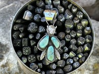 Image 1 of Triple Bamboo Mountain Stone Buffalo Feather Pendant