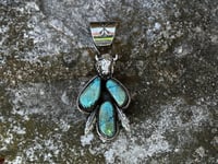 Image 2 of Triple Bamboo Mountain Stone Buffalo Feather Pendant