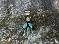 Image 5 of Triple Bamboo Mountain Stone Buffalo Feather Pendant