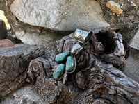 Image 3 of Triple Bamboo Mountain Stone Buffalo Feather Pendant