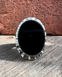 Image 2 of WL&A Handmade Black Onyx Oval Signet Ring - Size 10