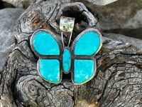 Image 1 of Turquoise Mountain Butterfly Pendant