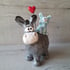 Donkey and blue rabbit. Hand made pottery. Image 2