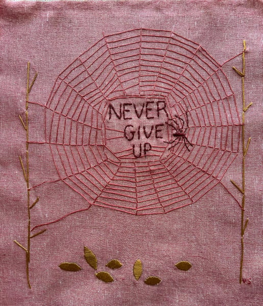 Image of Never Give Up - original embroidery