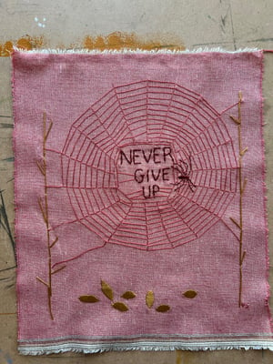 Image of Never Give Up - original embroidery