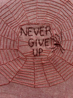 Image of Never Give Up - original embroidery