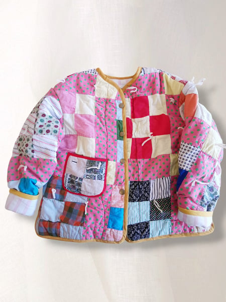 Image of Rainbow Patchwork Quilt Coat - 10 years