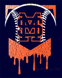 Image 1 of Bulldog Baseball Club Bubble Drip on navy