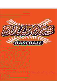 Image 1 of Bulldog Baseball Club Grafitti on orange