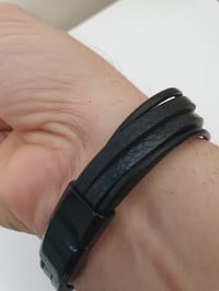 Image 3 of Men's Bracelet ANA Collection Fashion Jewelry Classic Black Multi-Layer Double