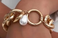 Image 1 of Baroque Pearl Charm Bracelet