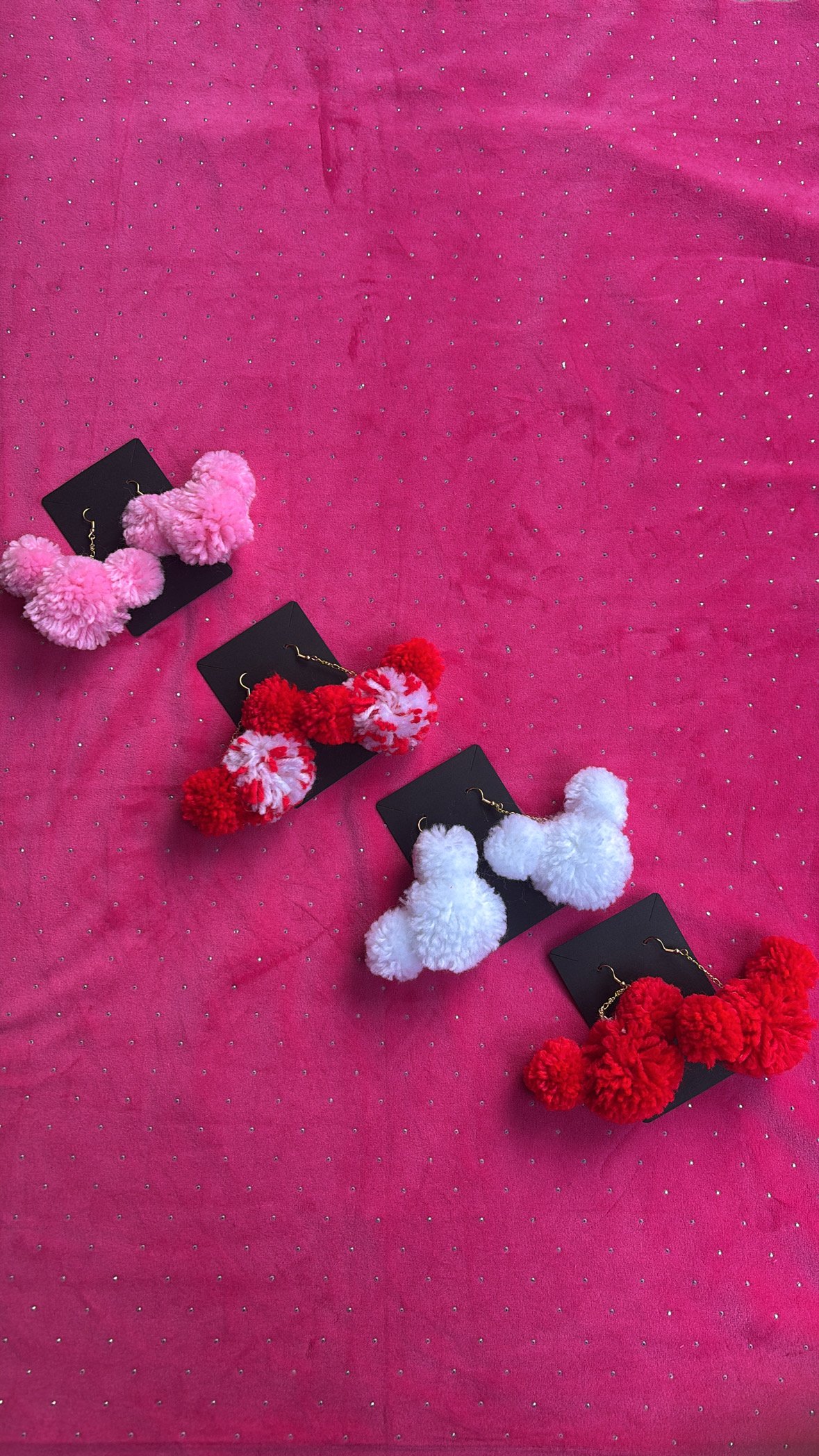 Image of Jumbo Mouse head Pom Pom earrings