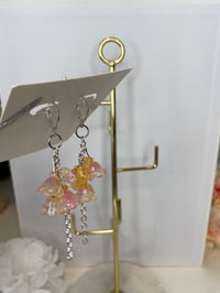 Image 4 of Flower dangle earrings, bellflower earrings, fairycore earrings, 