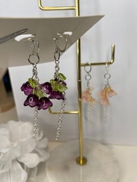 Image 5 of Flower dangle earrings, bellflower earrings, fairycore earrings, 