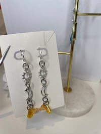 Image 1 of Sun and moon dangle earrings 