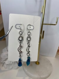 Image 2 of Sun and moon dangle earrings 