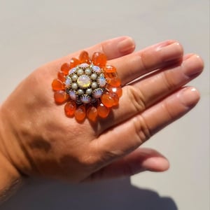 Vintage Opal & Carnelian Ring